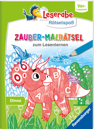 Leserabe Rätselspaß - Zauber-Malrätsel zum Lesenlernen: Dinos (Vor-Lesestufe)