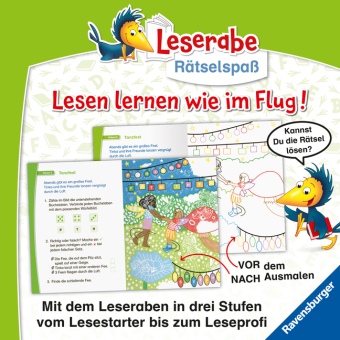 Leserabe Rätselspaß - Zauber-Malrätsel zum Lesenlernen: Feen (Vor-Lesestufe)