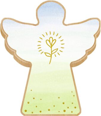 Holzengel mit Büchlein - Mein kleiner Schutzengel