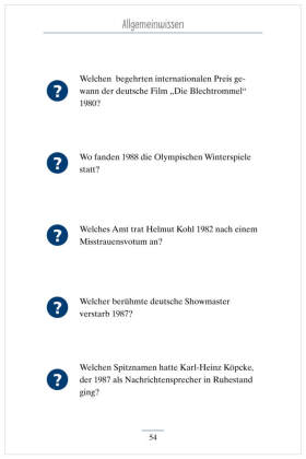 Das Quiz. Gedächtnistraining für Senioren: Allgemeinwissen
