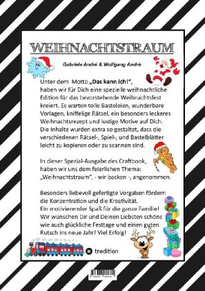 CRAFTBOOK - 100 LUSTIGE WEIHNACHTSMOTIVE - RÄTSEL - WEIHNACHTSREZEPT - FAMILIENSPIEL - SCHÖNE BESCHERUNG - SPASS