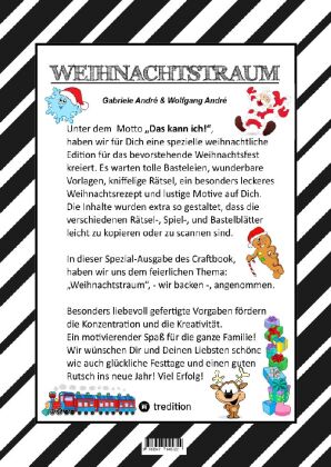 CRAFTBOOK - 100 LUSTIGE WEIHNACHTSMOTIVE - RÄTSEL - WEIHNACHTSREZEPT - FAMILIENSPIEL - SCHÖNE BESCHERUNG - SPASS