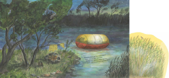 Mit Maus auf dem Fluss
