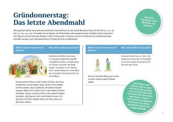 Gründonnerstag: Das letzte Abendmahl. Erzählschienen-Figurenset, m. 1 Beilage