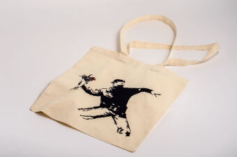 Stofftasche Banksy - Blumenwerfer