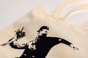 Stofftasche Banksy - Blumenwerfer