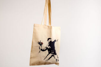 Stofftasche Banksy - Blumenwerfer