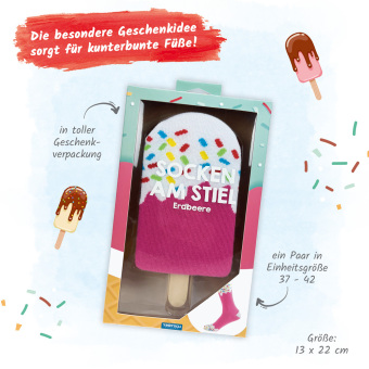 Trötsch Socken am Stiel Erdbeere