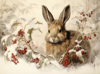 CALVENDO Puzzle Hase im Schnee | 2000 Teile Lege-Größe 90x67cm Foto-Puzzle für glückliche Stunden