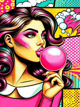 CALVENDO Puzzle Kaugummi-Blase - Pop Art | 1000 Teile Lege-Größe 64x48cm Foto-Puzzle für glückliche Stunden