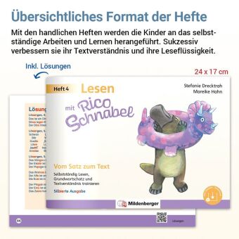 Lesen mit Rico Schnabel, Heft 4: Vom Satz zum Text - silbierte Ausgabe, für BOOKii®