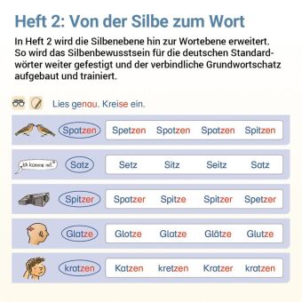 Lesen mit Rico Schnabel, Heft 2: Von der Silbe zum Wort - silbierte Ausgabe, für BOOKii®