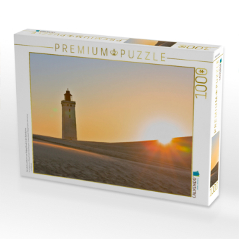 CALVENDO Puzzle Der alte Leuchtturm von Rubjerg Knude in der Abendsonne | 1000 Teile Lege-Größe 64x48cm Foto-Puzzle für glückliche Stunden