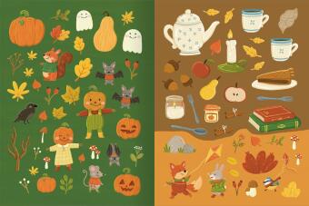 Erstes Stickern - Im Herbst