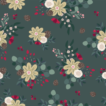 Verbastelbares Weihnachtsbuch: Floral Winter. Papierdesigns zum Ausschneiden, Verbasteln & Dekorieren.