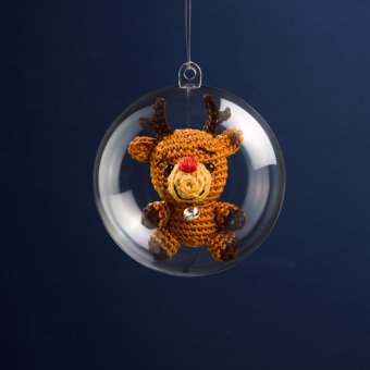 Häkelmini-Weihnachtskugel Häkelset Schneemann