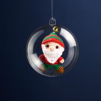 Häkelmini-Weihnachtskugel Häkelset Schneemann