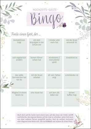 Hochzeits-Gäste-Bingo