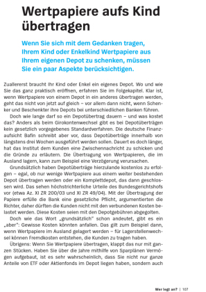Geld anlegen für Kinder