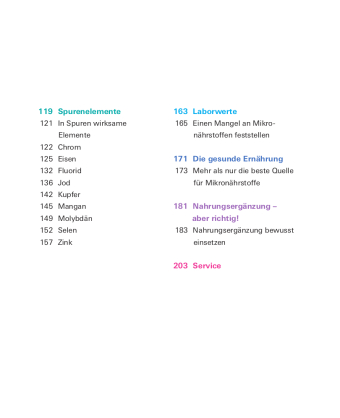 Vitamine, Mineralstoffe, Spurenelemente