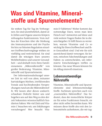 Vitamine, Mineralstoffe, Spurenelemente