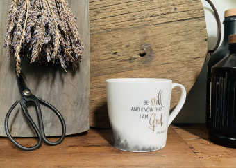 Tasse "Be still and know" - Golddekor 