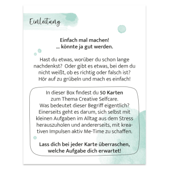 Meine kreative Selfcare-Box Das tu ich nur für mich! 50 achtsame & kreative Glücksmomente