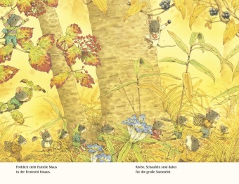 Familie Maus bei der Ernte