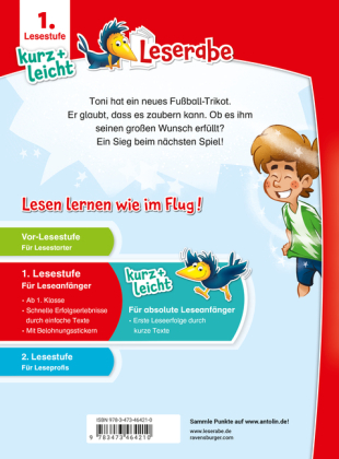 Leserabe 1. Lesestufe Kurz und leicht - Tonis magisches Fußball-Trikot