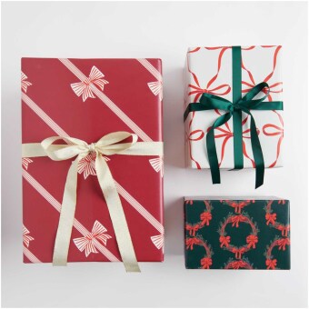 Geschenkpapier Schleifen, Kränze, FSC MIX