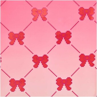 Geschenkpapier Pixel Schleifen, Neon Pink, FSC MIX