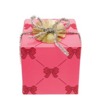 Geschenkpapier Pixel Schleifen, Neon Pink, FSC MIX