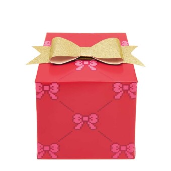 Geschenkpapier Pixel Schleifen, Rot, FSC MIX