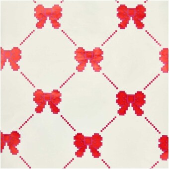 Geschenkpapier Pixel Schleifen, Creme, FSC MIX