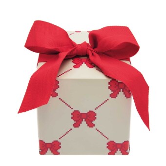 Geschenkpapier Pixel Schleifen, Creme, FSC MIX