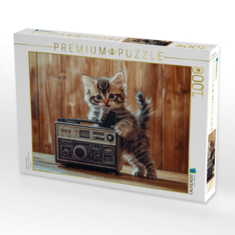 CALVENDO Puzzle Katzen-Karaoke | 1000 Teile Lege-Größe 64x48cm Foto-Puzzle für glückliche Stunden