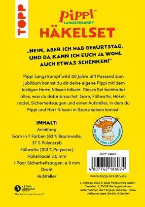 Pippi Langstrumpf - Das offizielle Häkelset zum 80. Geburtstag