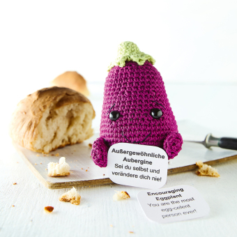Emotional Support Veggies. Kleine Häkelfiguren mit positiven Botschaften