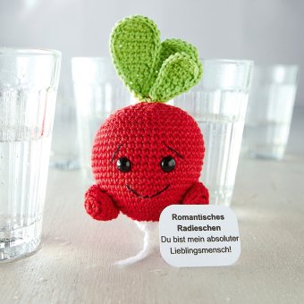 Emotional Support Veggies. Kleine Häkelfiguren mit positiven Botschaften