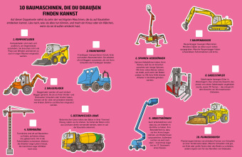 Finde Bagger, Traktor und Kran