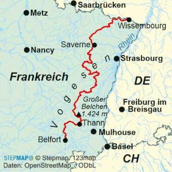 Frankreich: GR 53/GR 5 Vogesendurchquerung von Wissembourg nach Belfort