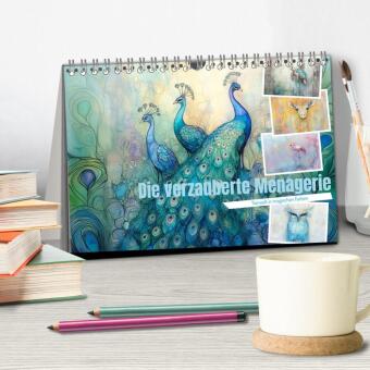 Die verzauberte Menagerie (Tischkalender 2026 DIN A5 quer), CALVENDO Monatskalender