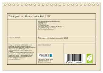 Thüringen - mit Abstand betrachtet 2026 (Tischkalender 2026 DIN A5 quer), CALVENDO Monatskalender
