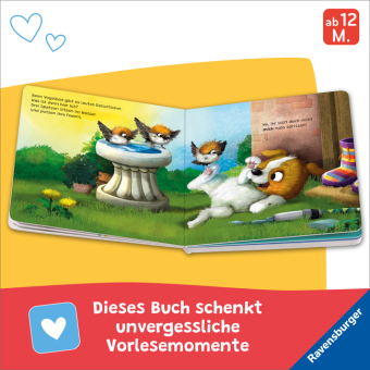 "Hallo, hier bin ich!", ruft der kleine Hund