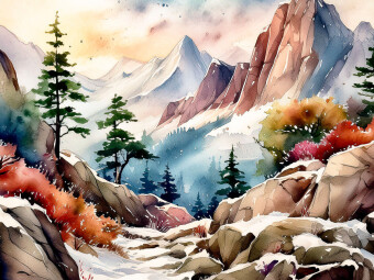 CALVENDO Puzzle Winterliche Berghänge | 1000 Teile Lege-Größe 64x48cm Foto-Puzzle für glückliche Stunden