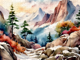 CALVENDO Puzzle Winterliche Berghänge | 1000 Teile Lege-Größe 64x48cm Foto-Puzzle für glückliche Stunden