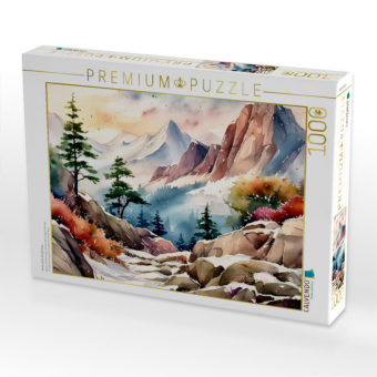 CALVENDO Puzzle Winterliche Berghänge | 1000 Teile Lege-Größe 64x48cm Foto-Puzzle für glückliche Stunden