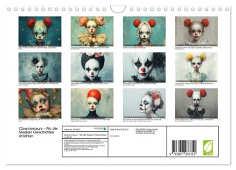 Clowniversum - Wo die Masken Geschichten erzählen (Wandkalender 2026 DIN A4 quer), CALVENDO Monatskalender 