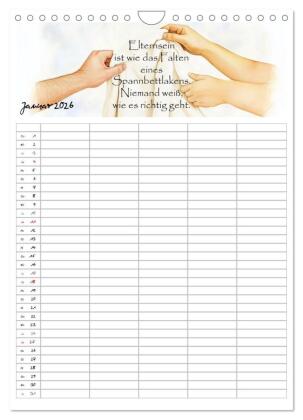 Elternsprüche Familienplaner (Wandkalender 2026 DIN A4 hoch), CALVENDO Monatskalender