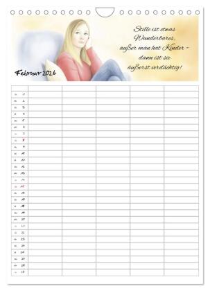 Elternsprüche Familienplaner (Wandkalender 2026 DIN A4 hoch), CALVENDO Monatskalender